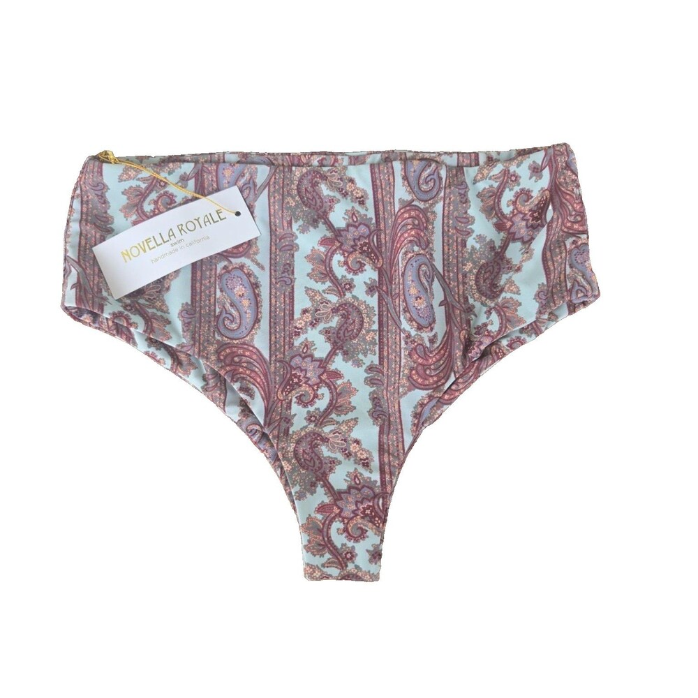 NWT Novella Royale High-Waisted Bikini Bottom S Paisley Boho Free People USA